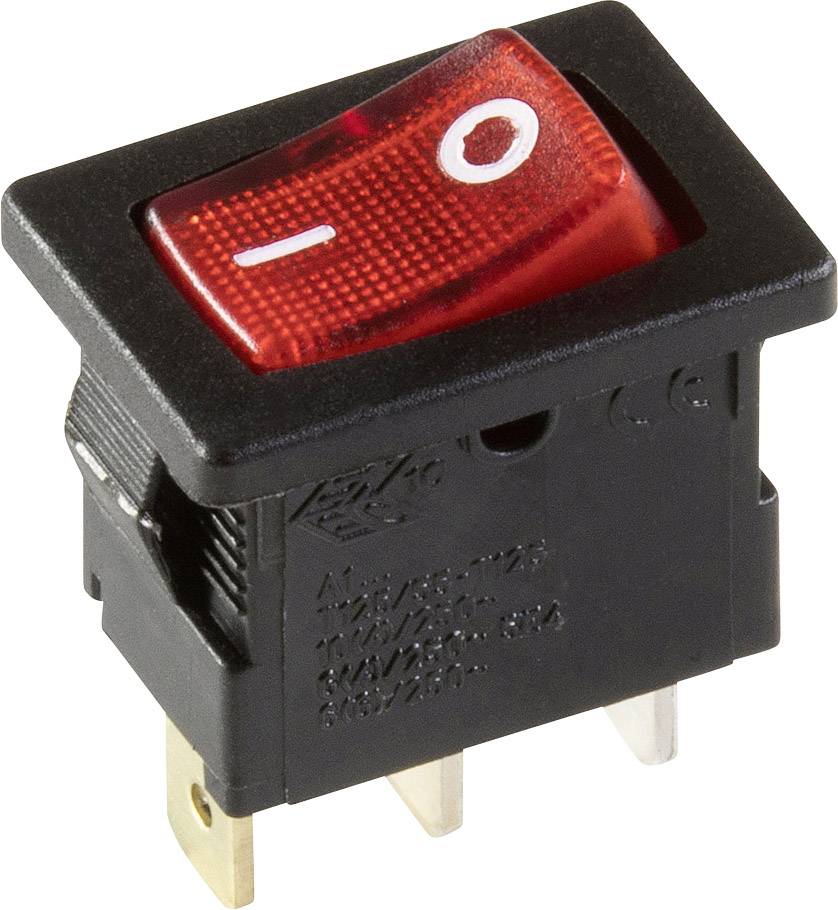 InterBär 3631-813.22 njihajući taster (klackalica) crna, crvena 250 V/AC
