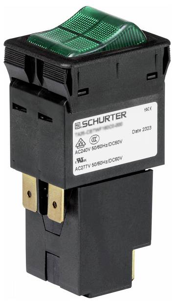 Schurter tinjalica zaštitni prekidač zelena (transparentna) 240 V/AC, 60 V/DC