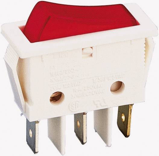 Tinjalica njihajući taster (klackalica) crna, crvena 250 V/AC