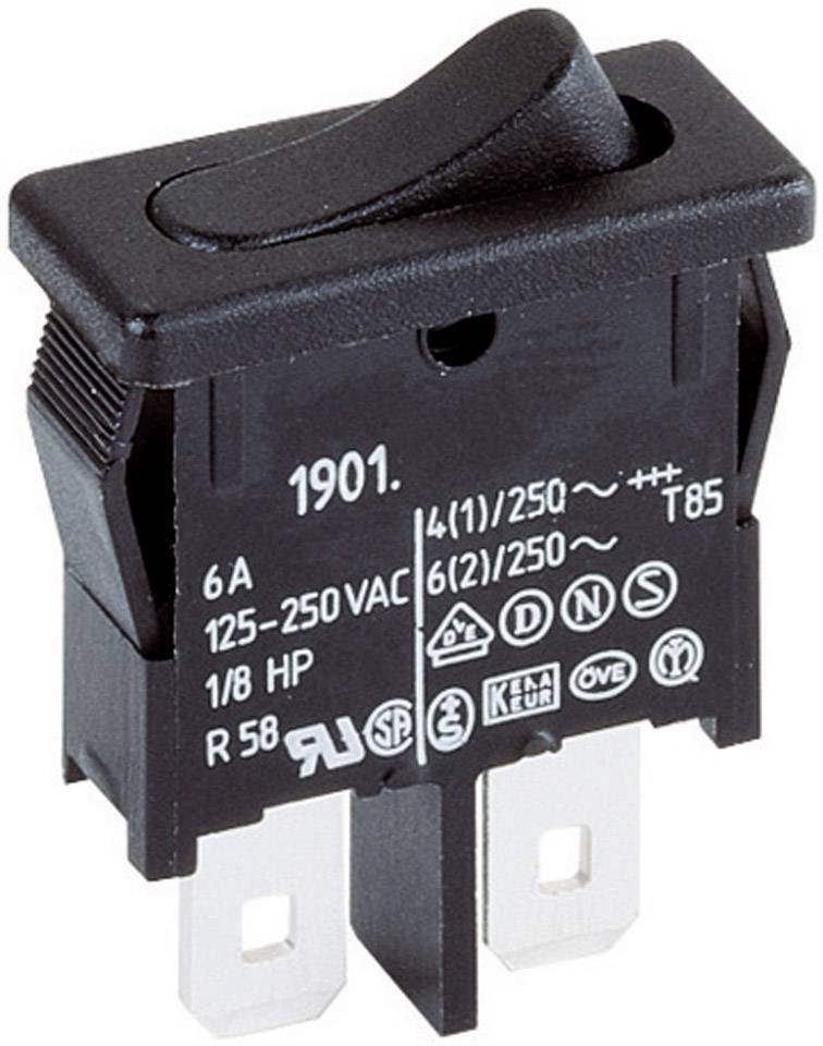 Marquardt 1901.1102 njihajući taster (klackalica) crna 250 V/AC