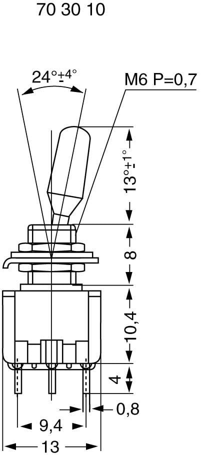 MS 500-BC-J njihajući prekidač (toggle) 2 x (uklop)/isključivanje/(uklop) 125 V/AC
