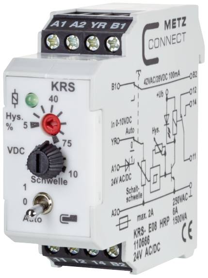Metz Connect 110666 prekidač za granične vrednosti 24 V/AC, 24 V/DC