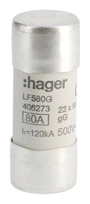 Hager LF580G Size:22x58 mm (prečnik x dužina) 22 mm x 58 mm