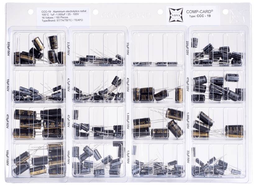 CCC-19 elektrolitski kondenzator 25 V, 35 V, 50 V, 63 V, 100 V radijalna izvedba