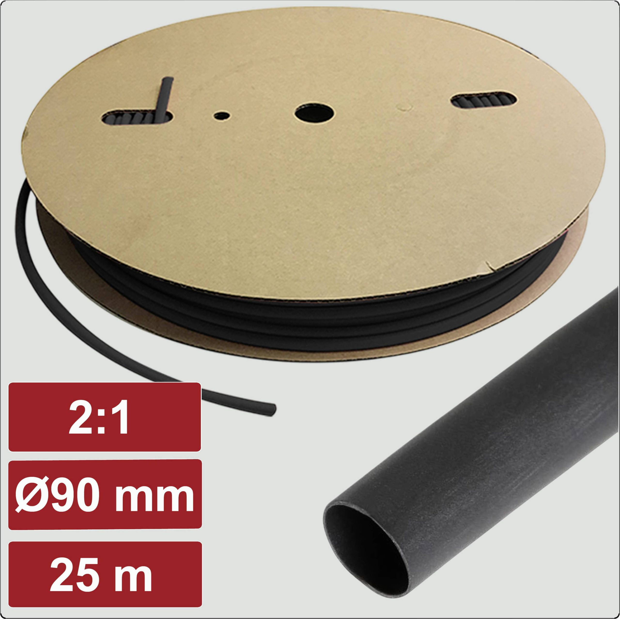 Electronic Garage EG25CA020 termoskupljajuća cev bez lepka crna 2:1 PE