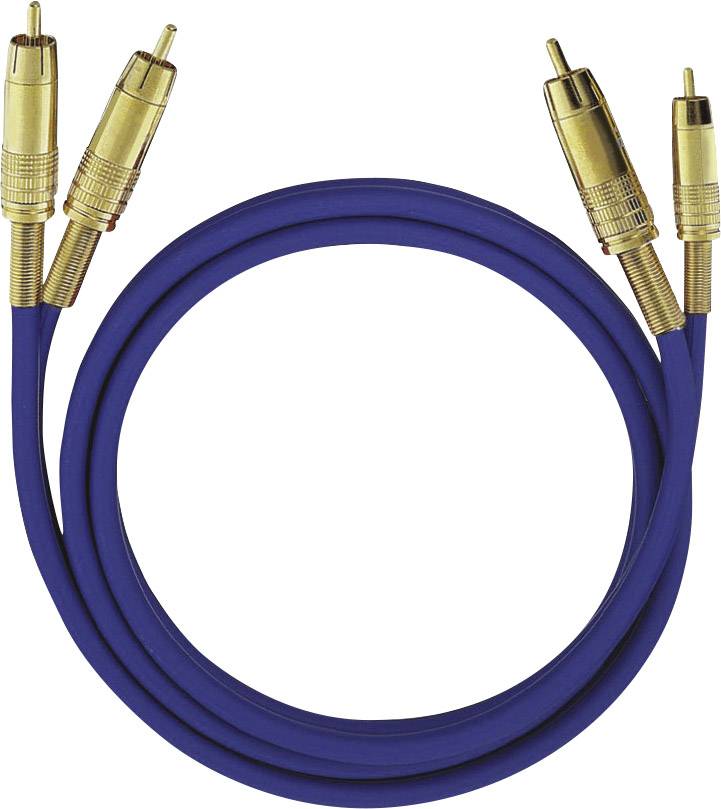 cinch audio priključni kabl 0,50 m crna muški RCA konektor