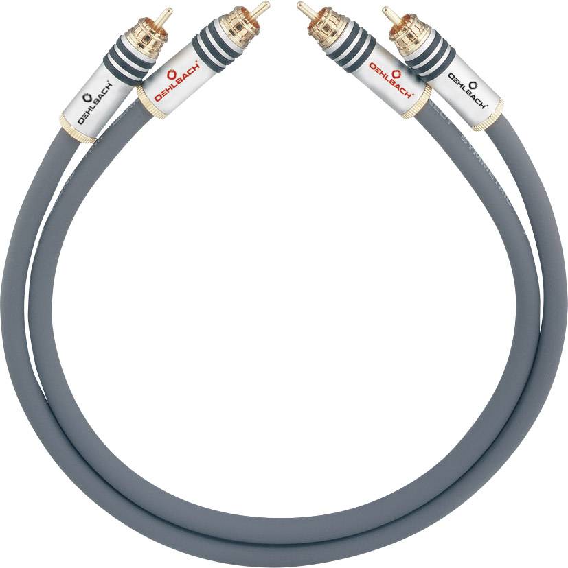 cinch audio priključni kabl 0,50 m antracitna muški RCA konektor