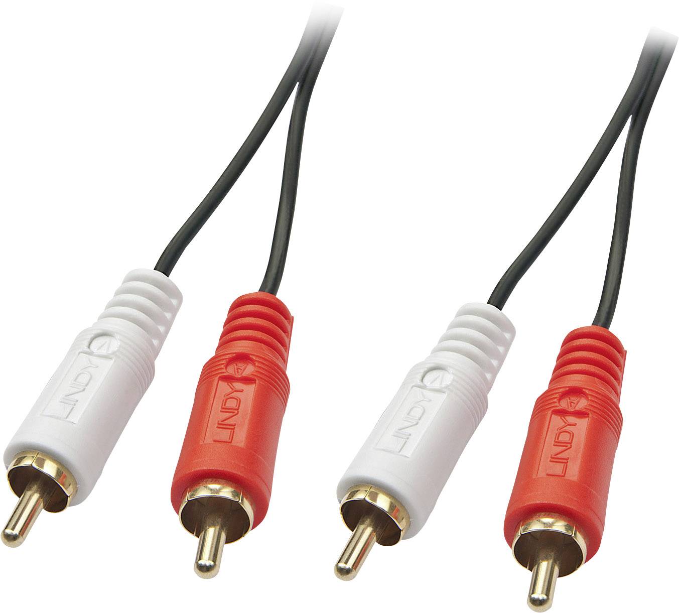 LINDY audio priključni kabl 10,00 m crna muški RCA konektor 1846694