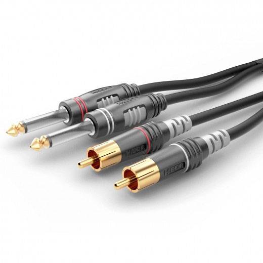 Sommer Cable HBA-62C2-0090 audio priključni kabl 0,90 m crna utikač 6,3 mm (mono)