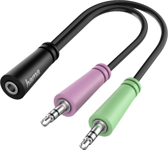Hama audio priključni kabl 0,15 m crna klinker