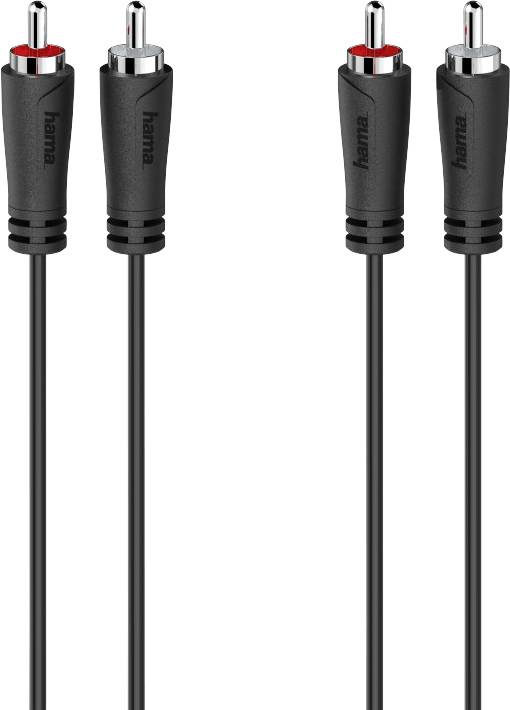 Hama audio priključni kabl 3 m crna muški RCA konektor