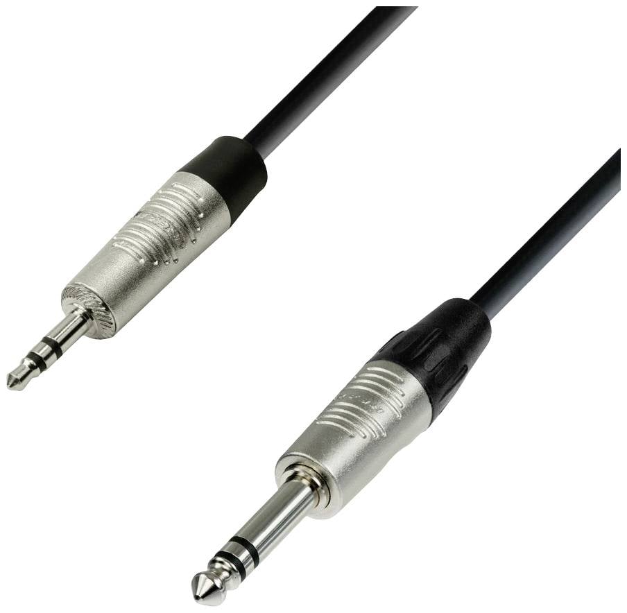 Adam Hall audio priključni kabl 1,50 m crna utikač 6,3 mm (stereo)