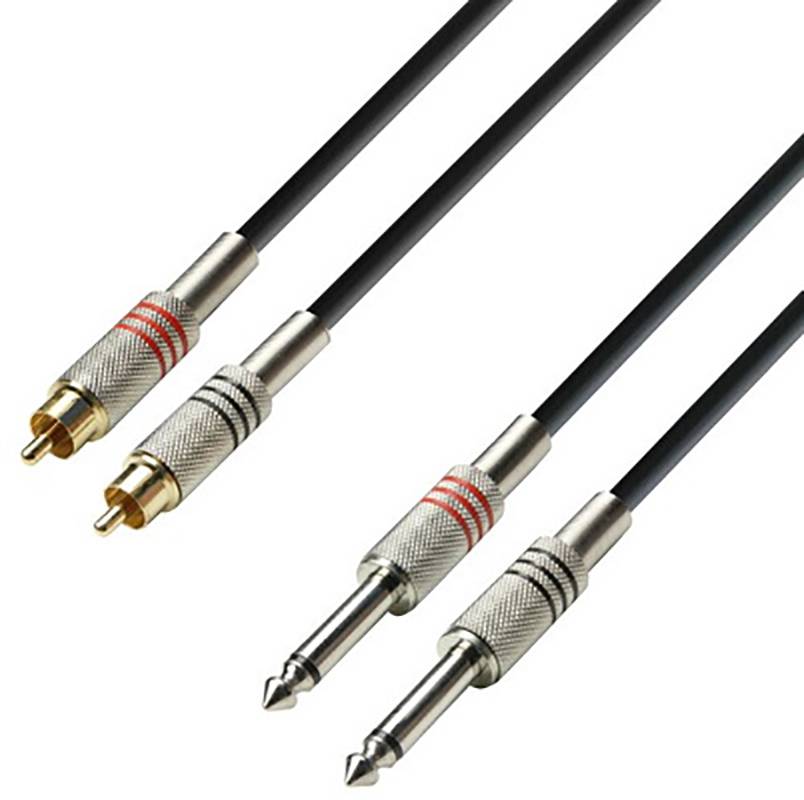 Adam Hall audio priključni kabl 1 m crna muški RCA konektor