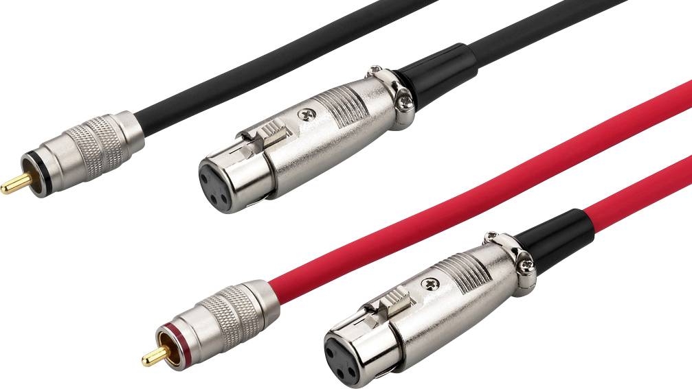 Monacor audio priključni konektor 1,5 m 7 mm crvena/crna