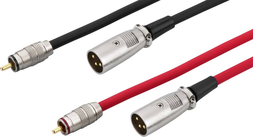 Monacor audio priključni konektor 1,5 m 7 mm crvena/crna 3340735