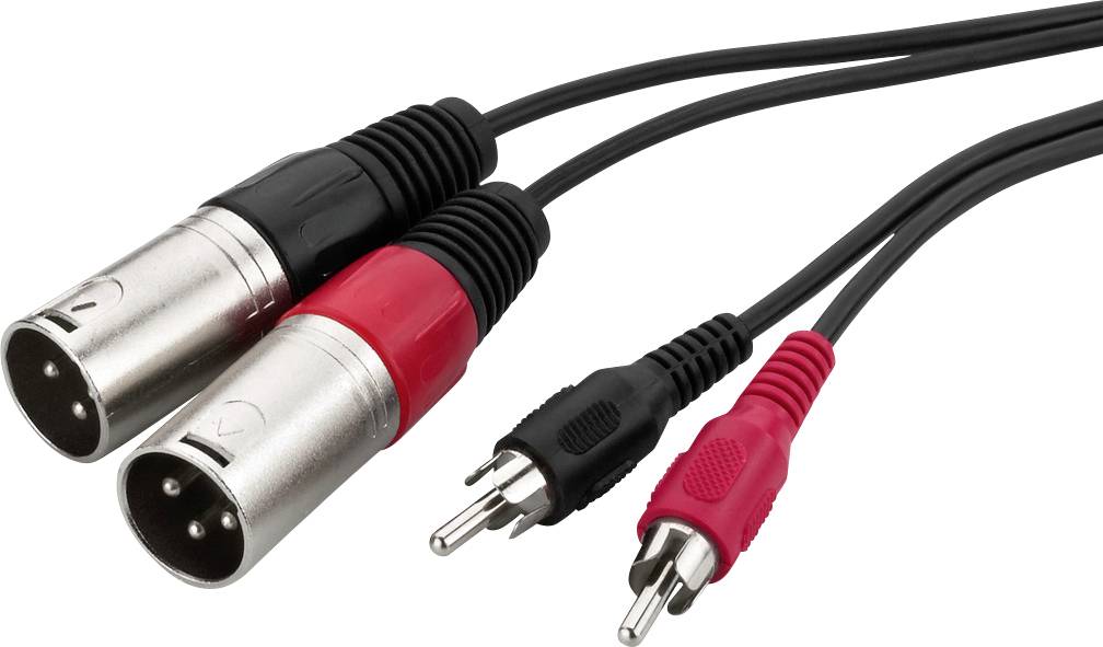Monacor audio priključni konektor 1 m crna muški XLR