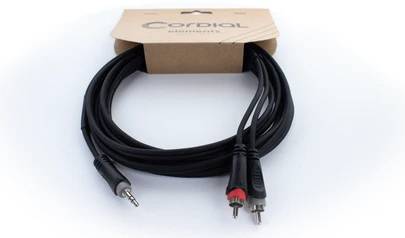 Cordial audio Y-adapter 1 m crna muški RCA konektor
