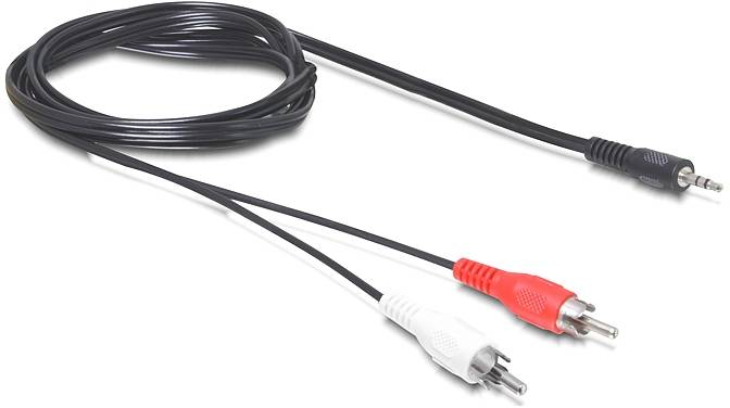 Delock audio priključni kabl 1,5 m crna muški RCA konektor
