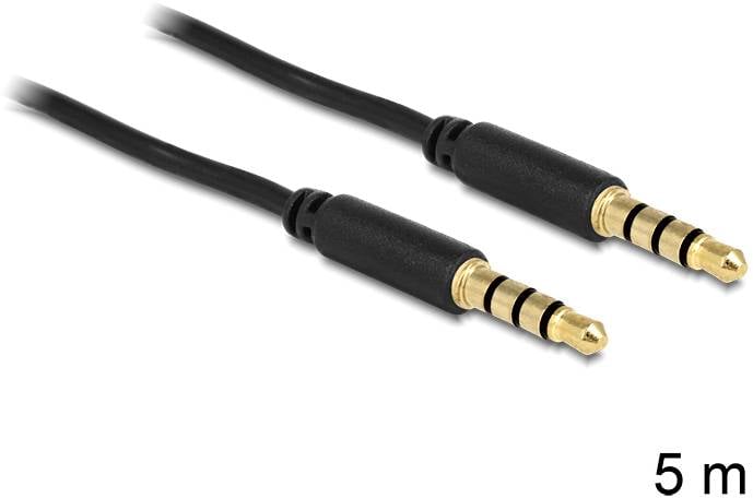Delock audio priključni kabl 5 m crna klinker