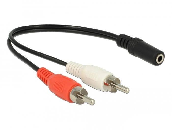 Delock audio priključni kabl 0,2 m crna, crvena, bela muški RCA konektor