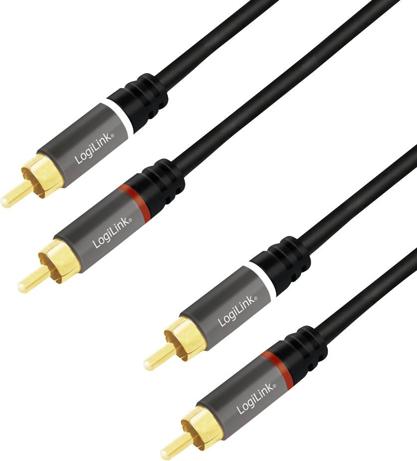 LogiLink audio priključni kabl 5,0 m crna muški RCA konektor