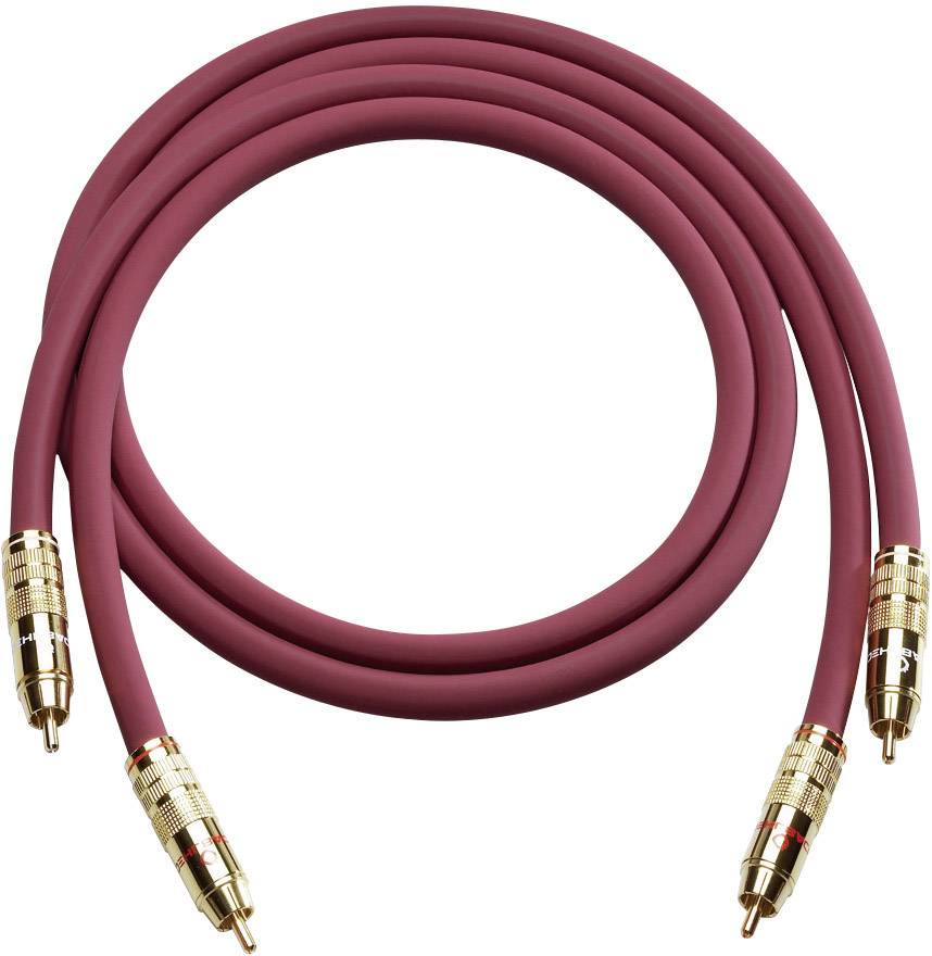 cinch audio priključni kabl 0,50 m bordo crvena muški RCA konektor