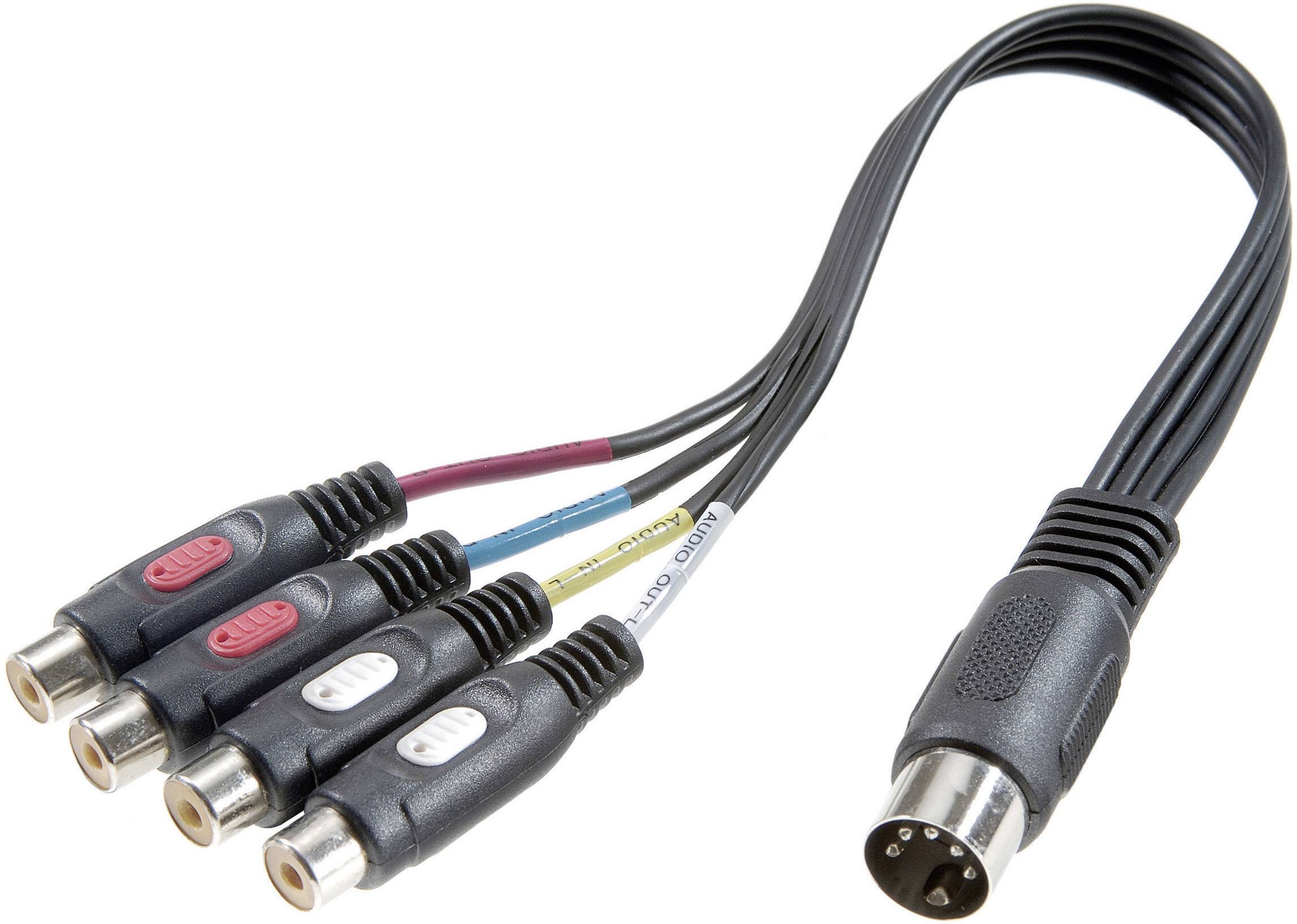 SpeaKa Professional-Činč/DIN 5-polni audio Y-adapter 20 cm crna ženski RCA konektor