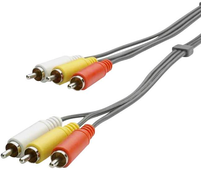 Priključni AV kabl 3 m crna muški RCA konektor