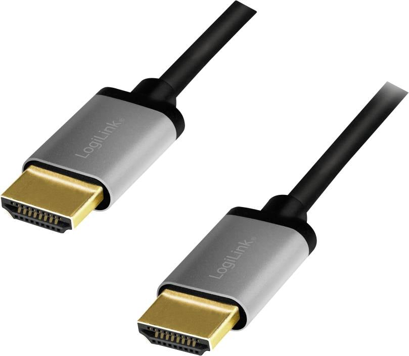 LogiLink HDMI AV priključni kabl 1 m crno-siva muški konektor