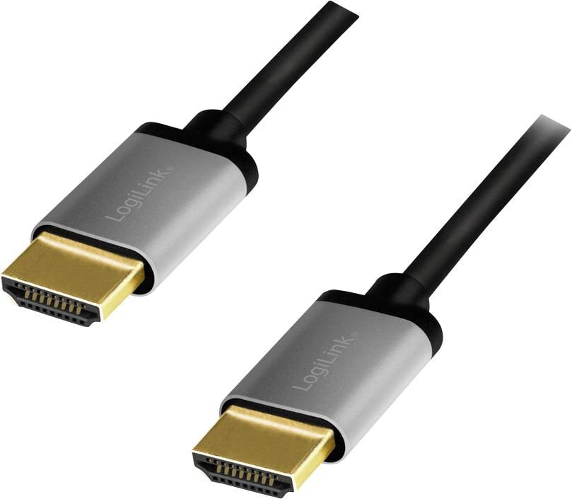LogiLink HDMI AV priključni kabl 2 m crno-siva muški konektor
