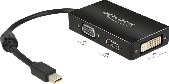 Delock adapter za monitor 16,00 cm crna DisplayPort, VGA, HDMI, DVI