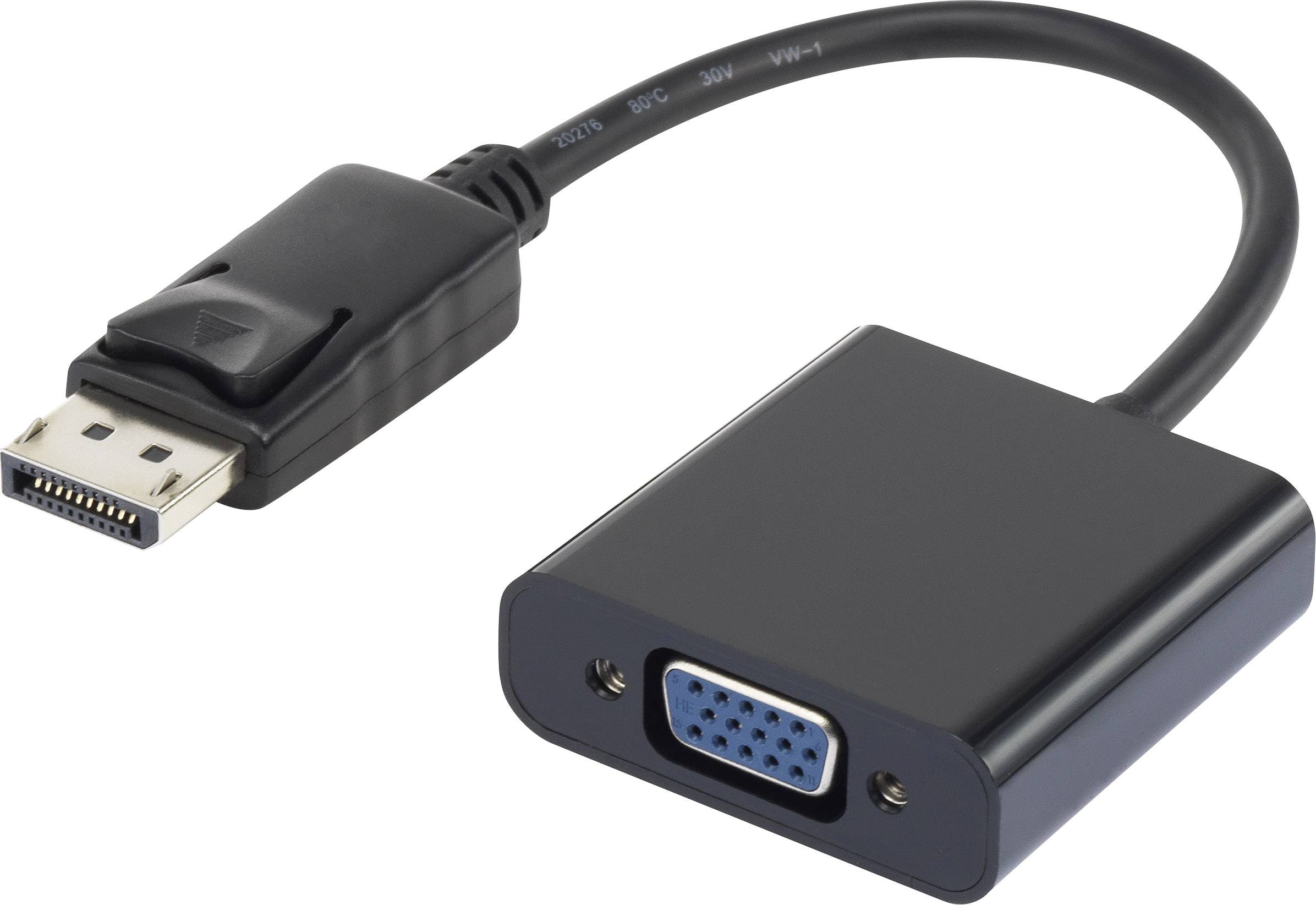 Renkforce RF-4212174 adapter za monitor 12,00 cm crna muški konektor DisplayPort