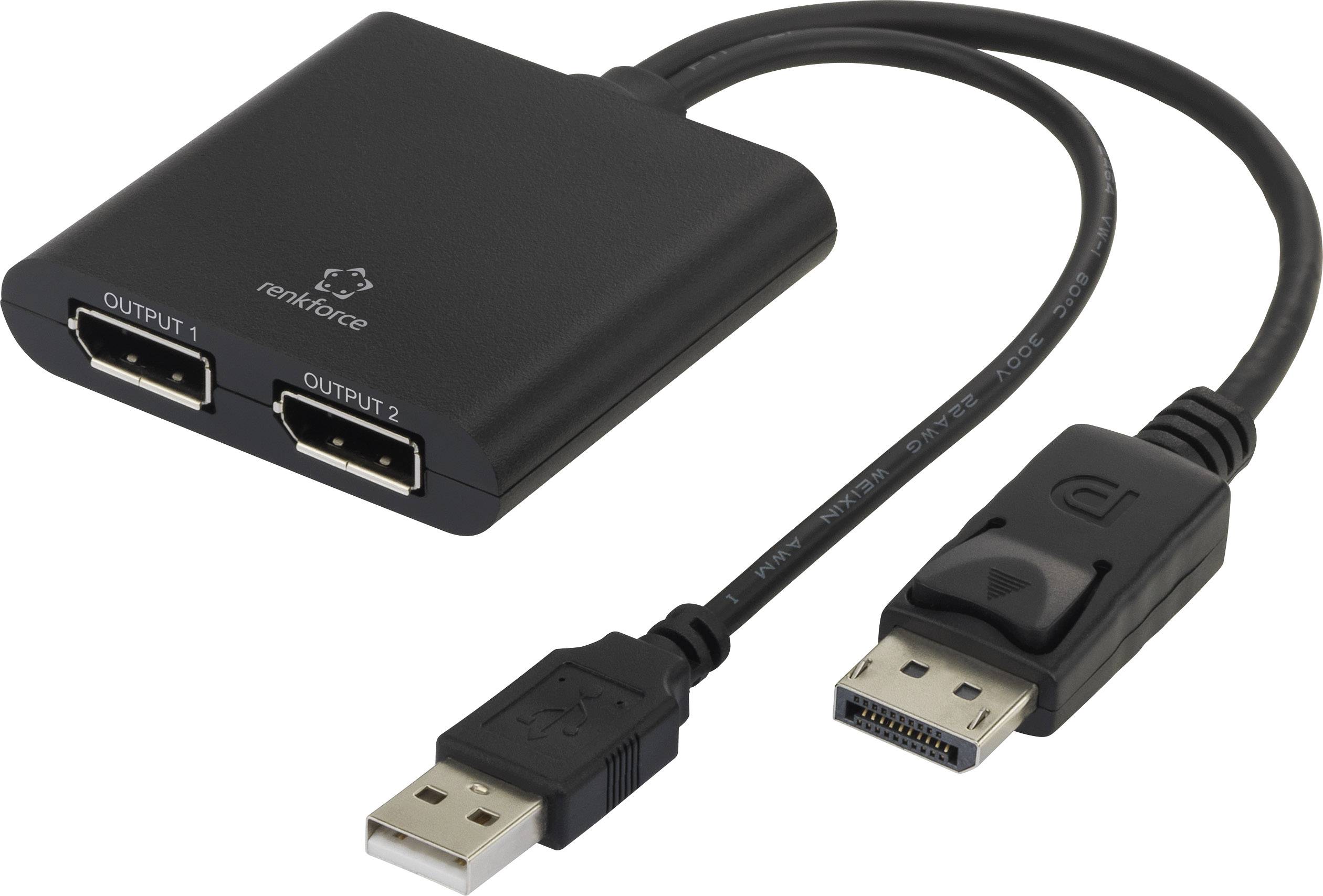 Renkforce RF-4758087 adapter za monitor 20,00 cm crna muški konektor DisplayPort