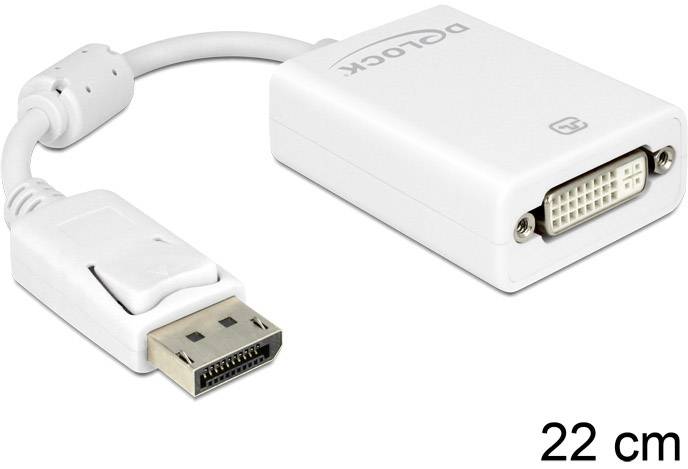 Delock adapter za monitor 12,00 cm bela muški konektor DisplayPort