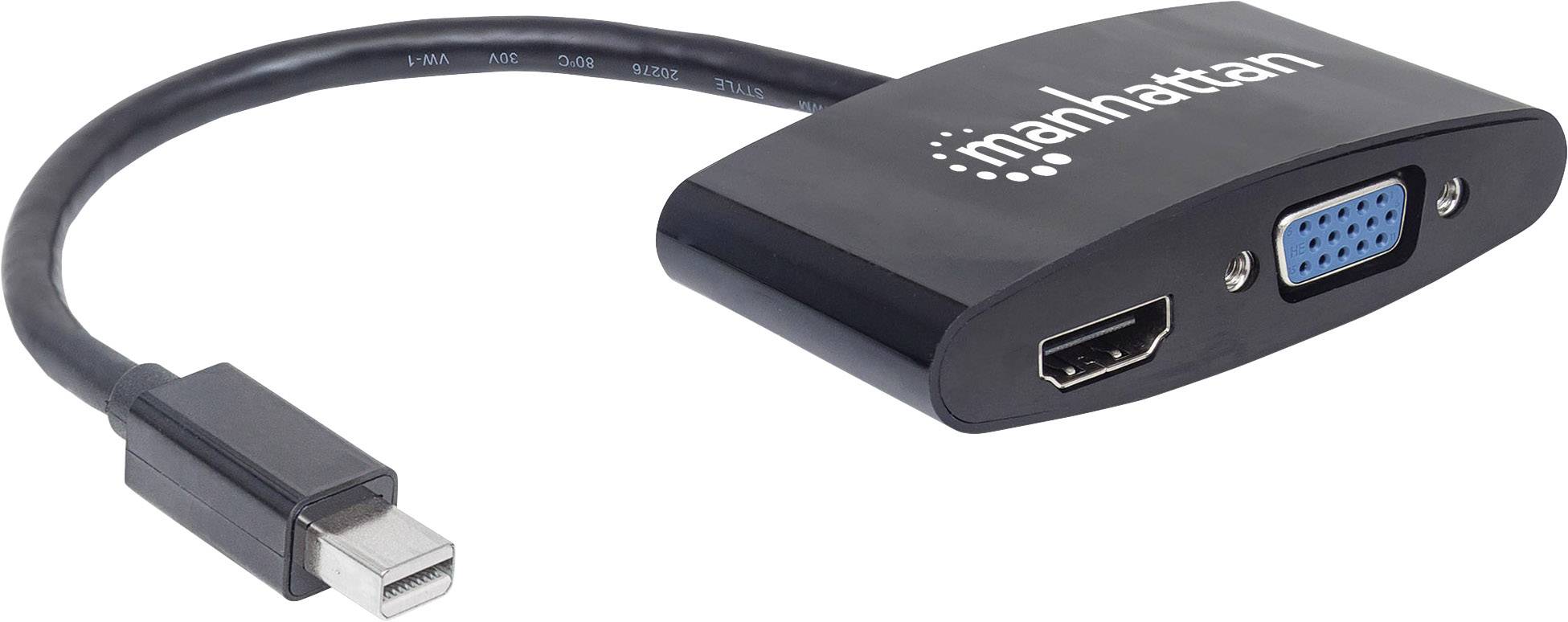 Manhattan adapter za monitor 16,00 cm crna DisplayPort, VGA, HDMI