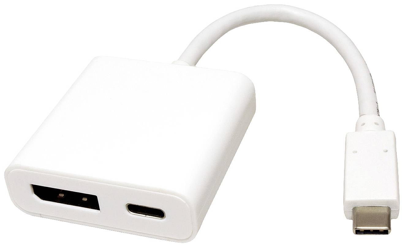 Roline adapterski kabl za monitor 0,10 m bela muški konektor USB-C®