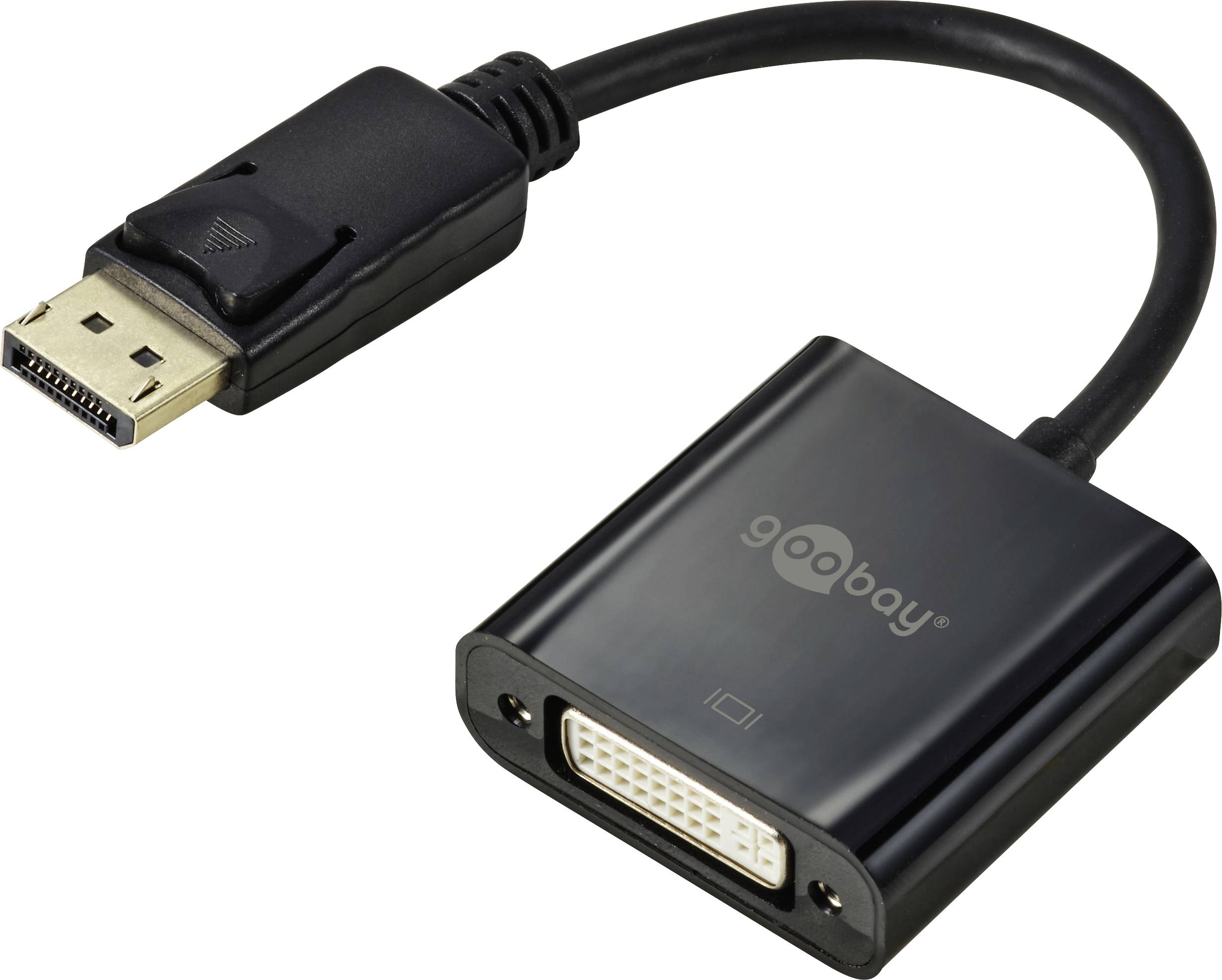 Goobay adapter za monitor 15 cm crna muški konektor DisplayPort