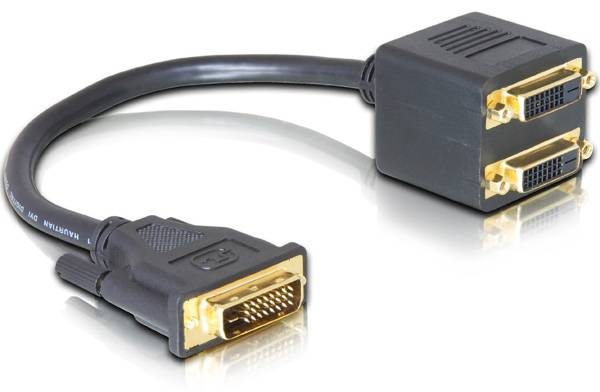 Delock adapter za monitor 0,20 m crna DVI