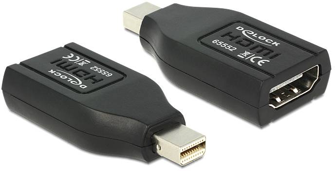 Delock adapter za monitor crna ženski konektor HDMI DisplayPort