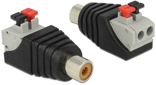 Delock adapter za monitor crna, siva, crvena ženski RCA konektor utičnica