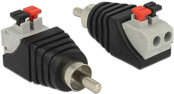 Delock adapter za monitor crna, siva, crvena muški RCA konektor utičnica