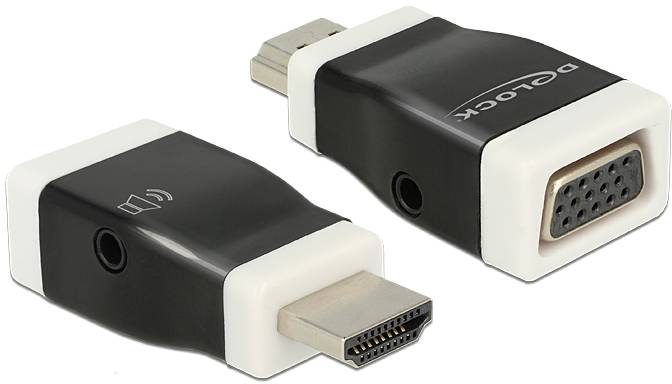 Delock 15-polni adapter za monitor 0 mm crna, bela muški konektor HDMI