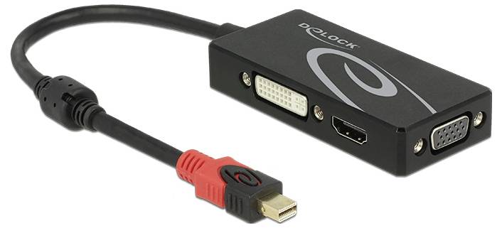 Delock adapter za monitor 20 cm crna Mini-DisplayPort, DVI