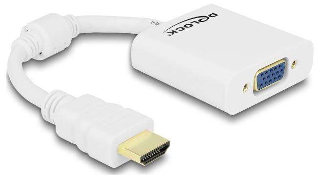 Delock adapter za monitor 12 cm bela muški konektor HDMI