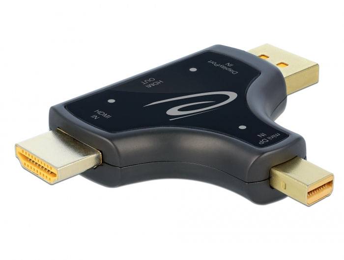 Delock adapter za monitor crna ženski konektor HDMI DisplayPort, 3381522