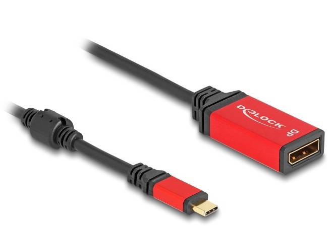 Delock adapter za monitor 0,20 m crna, crvena muški konektor USB-C®
