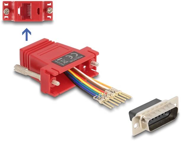 Delock 15-polni adapter za monitor crvena RJ45 utičnica VGA, RJ45