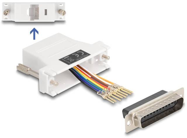 Delock 25-polni adapter za monitor bela RJ45 utičnica VGA, RJ45