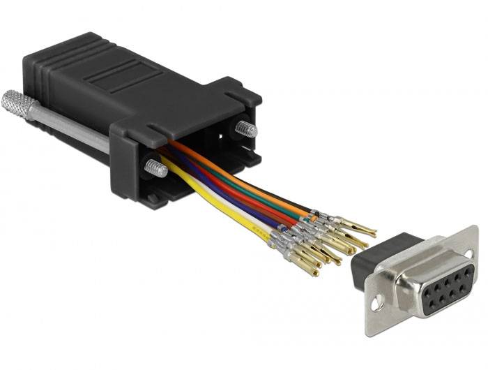 Delock 9-polni adapter za monitor 0 mm crna, legirano čelik RJ45 utičnica