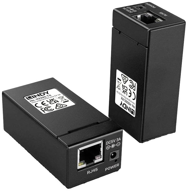 LINDY USB Cat.6 USB produžni kabl crna 150 m preko mrežnog kabla RJ45
